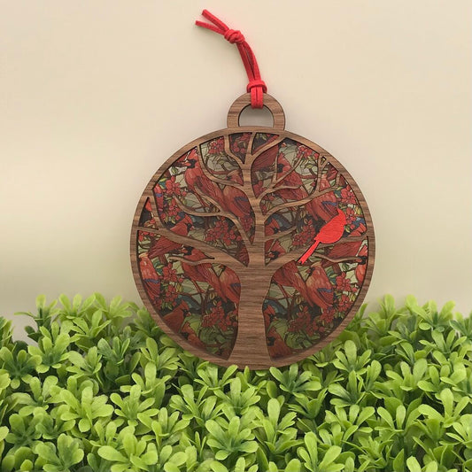 Cardinal In A Tree Sun Catcher