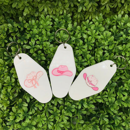Cowboy Hat Motel Keychains