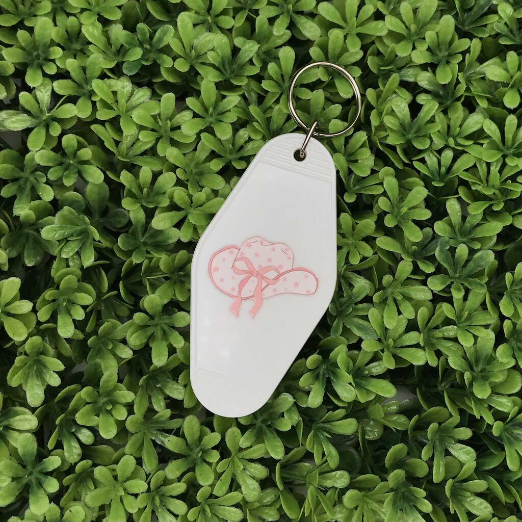 Cowboy Hat Motel Keychains