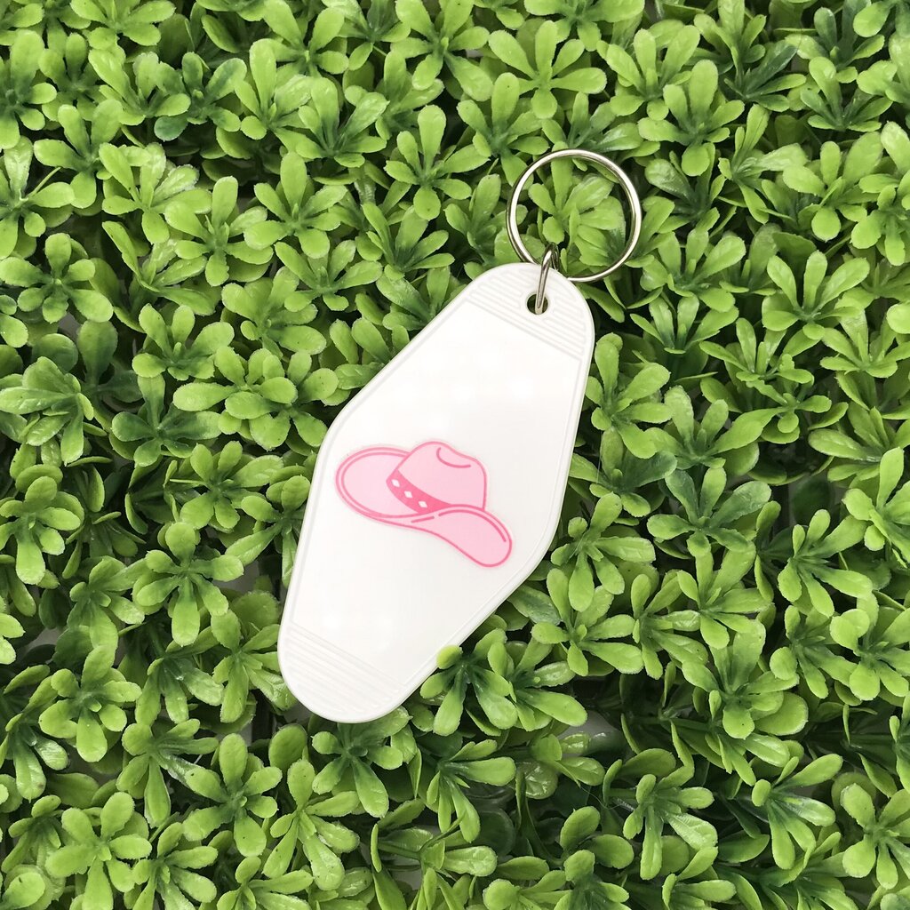 Cowboy Hat Motel Keychains