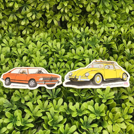 Animals in cars stickers