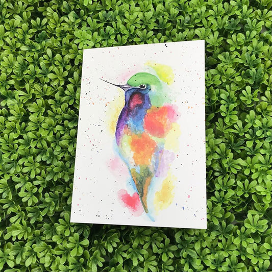 Colorful Hummingbird Card