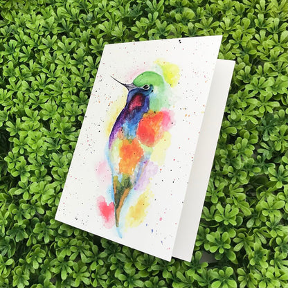 Colorful Hummingbird Card