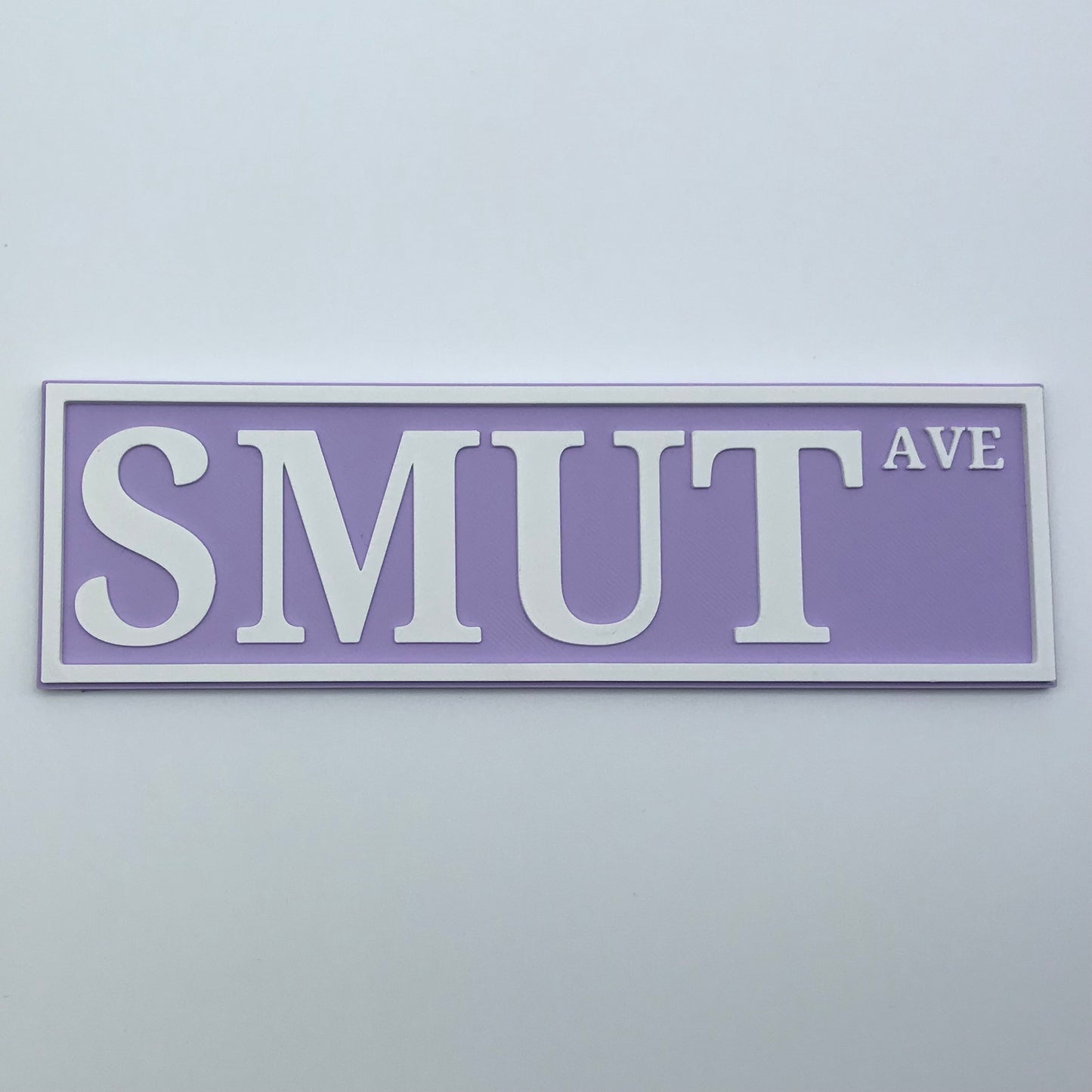 Smut Ave Bookshelf Sign