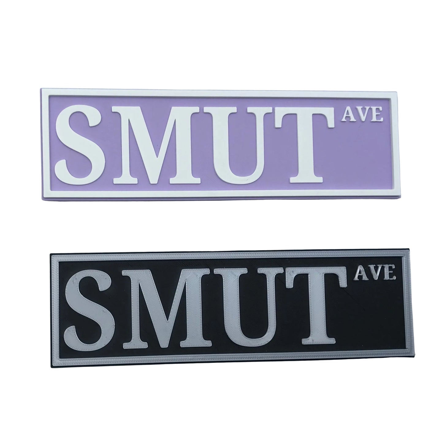 Smut Ave Bookshelf Sign