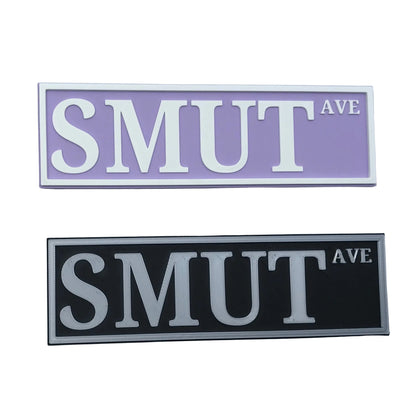 Smut Ave Bookshelf Sign