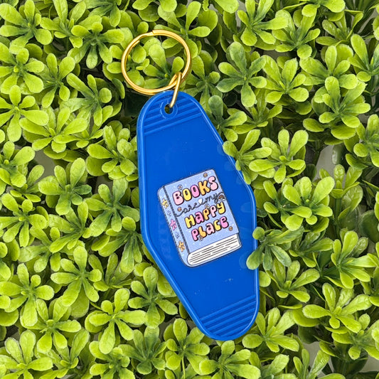 Blue Bookish Motel Keychain