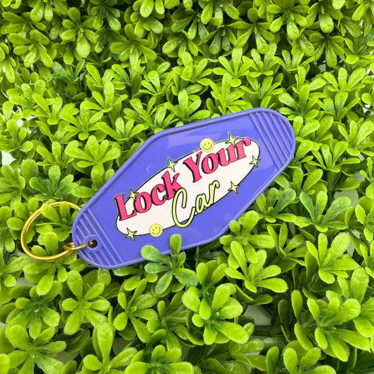 Purple Motel Keychain